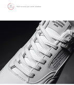 Men White Casual Leather Fashion Sneakers Breathable Sports Running Shoes Leather Running Sport Air Cushion Outdoor Training Sneakers High Quality Design Stevvex