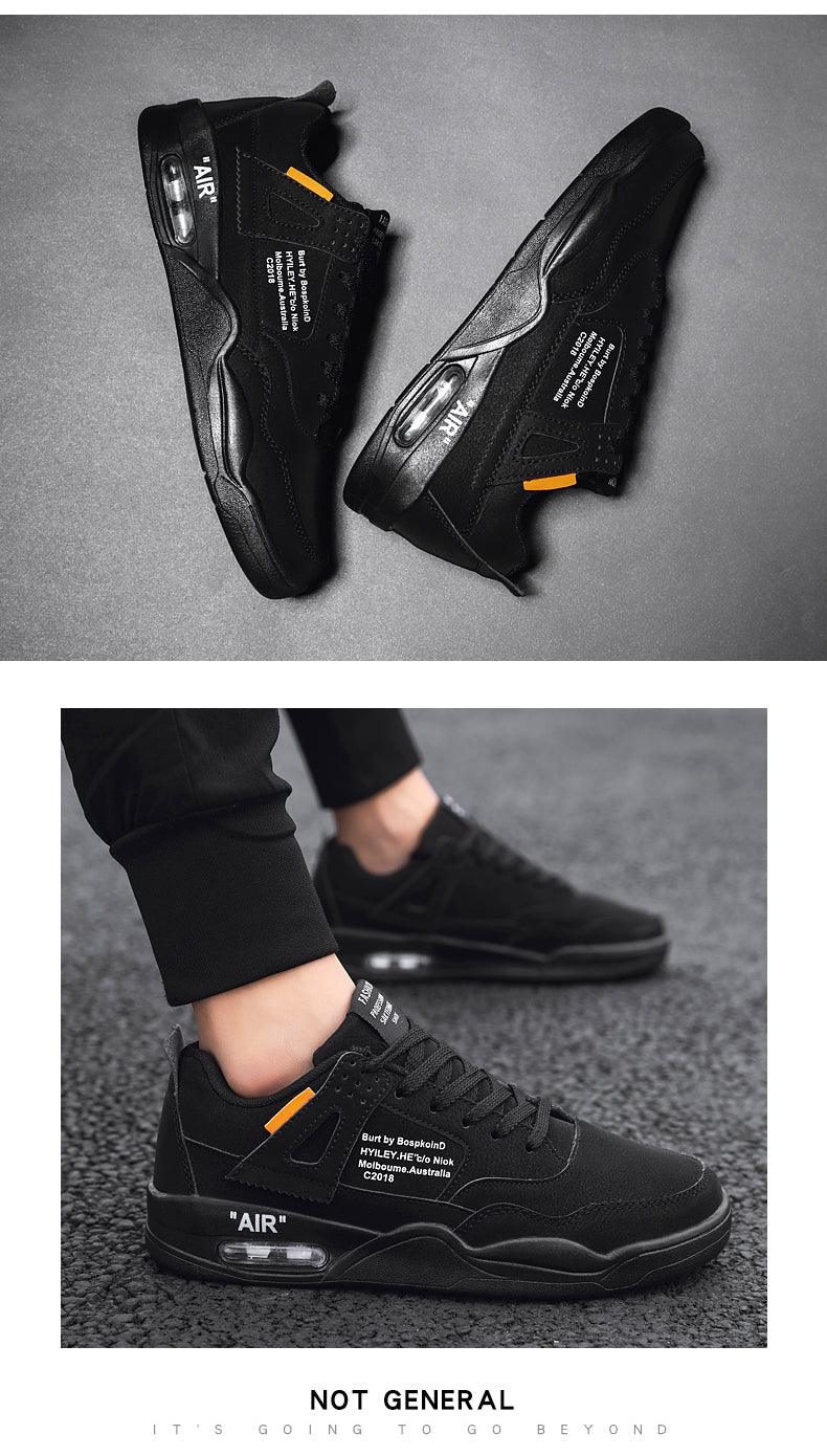 Men White Casual Leather Fashion Sneakers Breathable Sports Running Shoes Leather Running Sport Air Cushion Outdoor Training Sneakers High Quality Design Stevvex