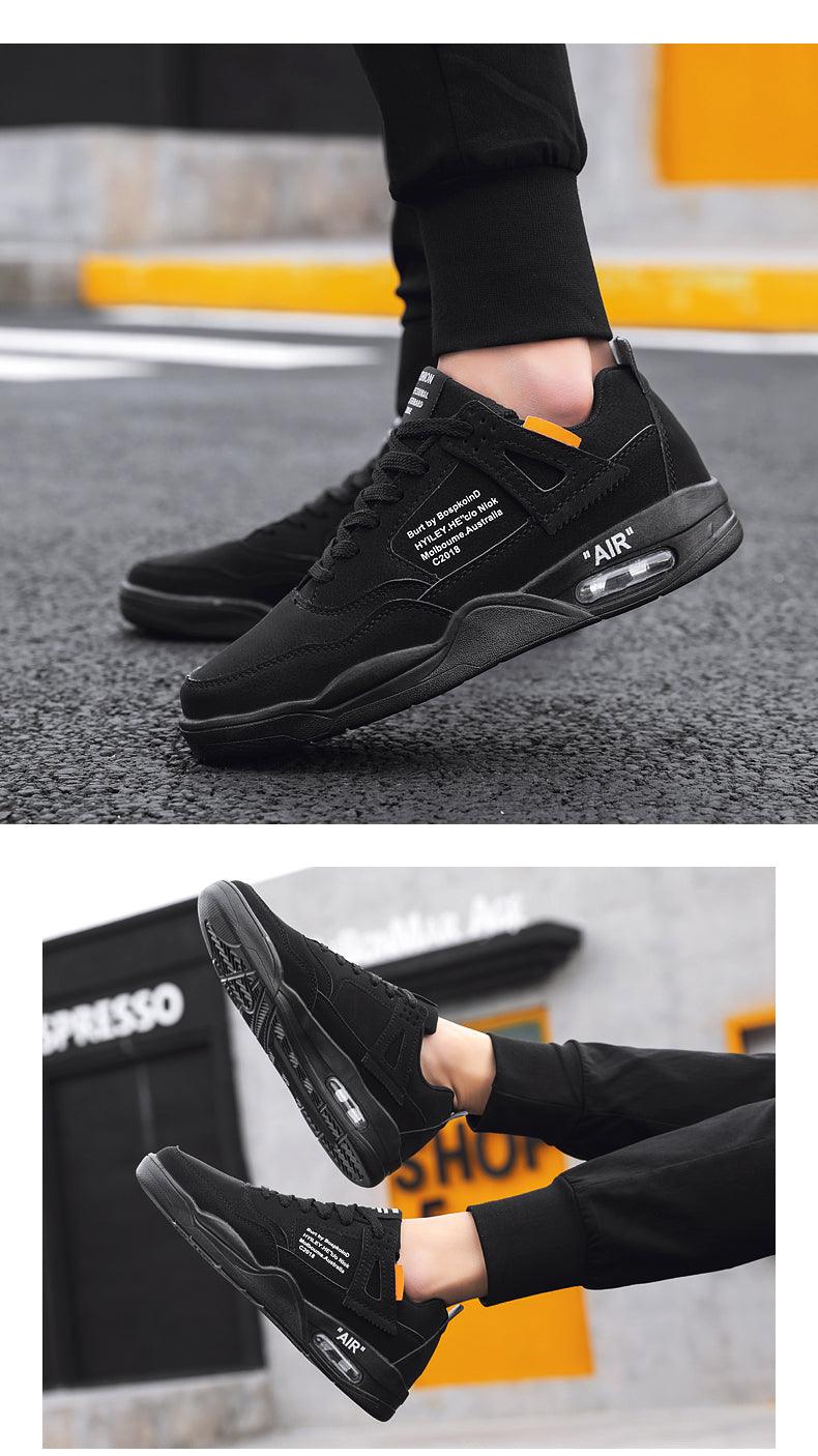 Men White Casual Leather Fashion Sneakers Breathable Sports Running Shoes Leather Running Sport Air Cushion Outdoor Training Sneakers High Quality Design Stevvex