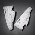 Men White Casual Leather Fashion Sneakers Breathable Sports Running Shoes Leather Running Sport Air Cushion Outdoor Training Sneakers High Quality Design Stevvex