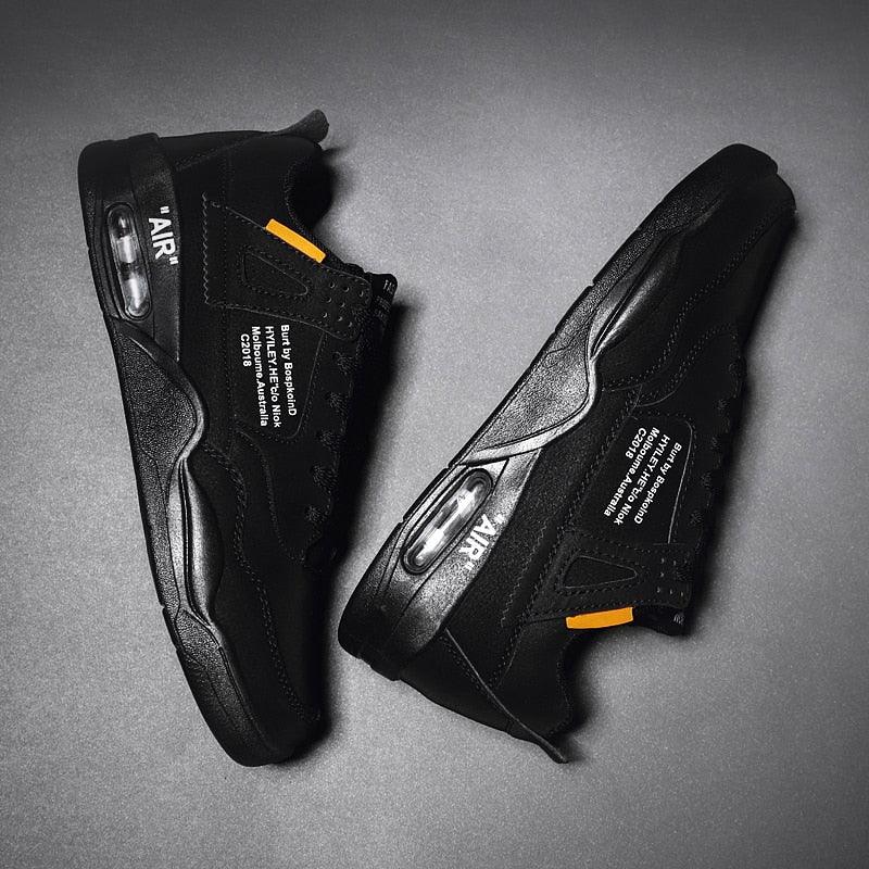 Men White Casual Leather Fashion Sneakers Breathable Sports Running Shoes Leather Running Sport Air Cushion Outdoor Training Sneakers High Quality Design Stevvex