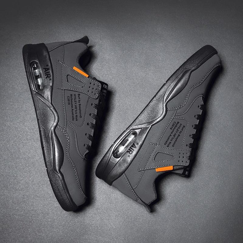 Men White Casual Leather Fashion Sneakers Breathable Sports Running Shoes Leather Running Sport Air Cushion Outdoor Training Sneakers High Quality Design Stevvex