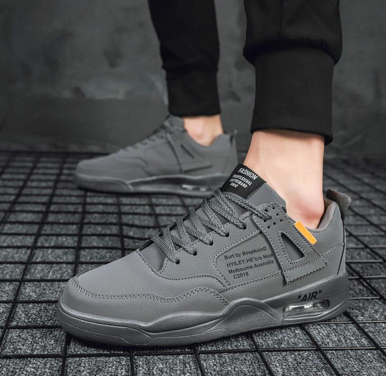 Men White Casual Leather Fashion Sneakers Breathable Sports Running Shoes Leather Running Sport Air Cushion Outdoor Training Sneakers High Quality Design Stevvex