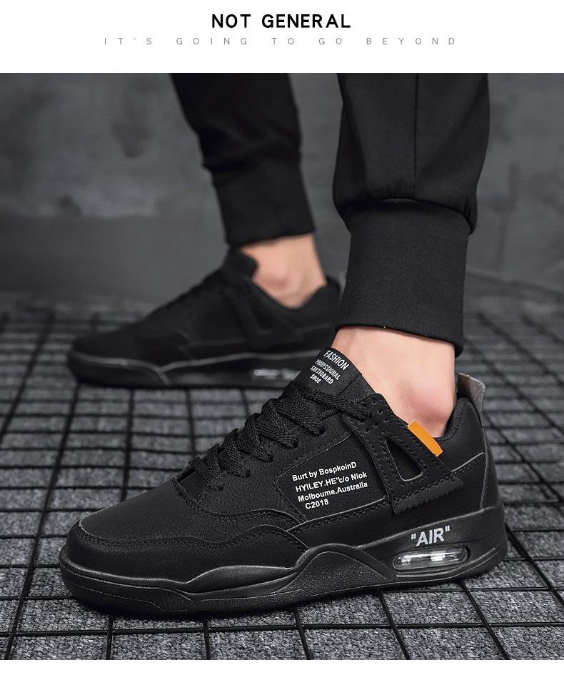 Men White Casual Leather Fashion Sneakers Breathable Sports Running Shoes Leather Running Sport Air Cushion Outdoor Training Sneakers High Quality Design Stevvex