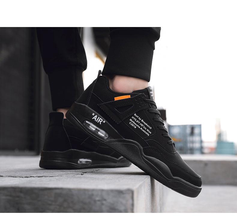 Men White Casual Leather Fashion Sneakers Breathable Sports Running Shoes Leather Running Sport Air Cushion Outdoor Training Sneakers High Quality Design Stevvex