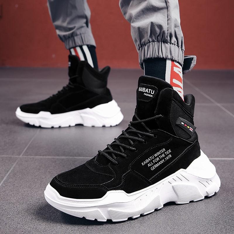 Men Winter Autumn Warm Modern High Tops Shoes Rubber Sole Running Sport Shoes High Quality Mesh Walking Jogging Non Slip Athletic Mens Sneakers Stevvex