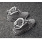 Men Winter Comfortable Shoes Warm Fur Snow Boots Ankle Winter Boots For Men Plush Sneakers High-Top Outdoor Snow Boots Water Resistant Shoes Anti-Slip Fully Fur Lined Casual Lightweight Shoes Stevvex
