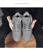 Men Winter Comfortable Shoes Warm Fur Snow Boots Ankle Winter Boots For Men Plush Sneakers High-Top Outdoor Snow Boots Water Resistant Shoes Anti-Slip Fully Fur Lined Casual Lightweight Shoes Stevvex