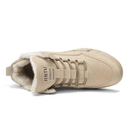 Men Winter Comfortable Shoes Warm Fur Snow Boots Ankle Winter Boots For Men Plush Sneakers High-Top Outdoor Snow Boots Water Resistant Shoes Anti-Slip Fully Fur Lined Casual Lightweight Shoes Stevvex