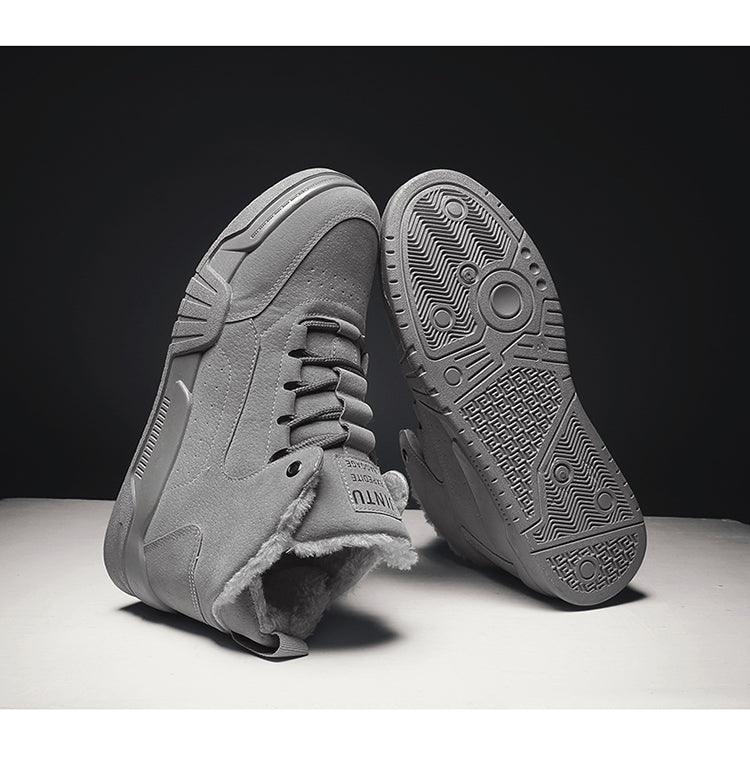 Men Winter Comfortable Shoes Warm Fur Snow Boots Ankle Winter Boots For Men Plush Sneakers High-Top Outdoor Snow Boots Water Resistant Shoes Anti-Slip Fully Fur Lined Casual Lightweight Shoes Stevvex
