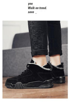 Men Winter Comfortable Shoes Warm Fur Snow Boots Ankle Winter Boots For Men Plush Sneakers High-Top Outdoor Snow Boots Water Resistant Shoes Anti-Slip Fully Fur Lined Casual Lightweight Shoes Stevvex