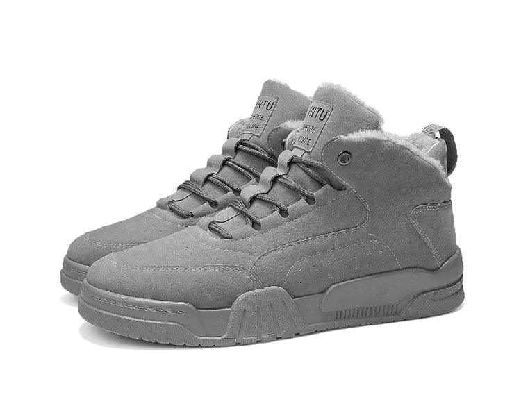 Men Winter Comfortable Shoes Warm Fur Snow Boots Ankle Winter Boots For Men Plush Sneakers High-Top Outdoor Snow Boots Water Resistant Shoes Anti-Slip Fully Fur Lined Casual Lightweight Shoes Stevvex