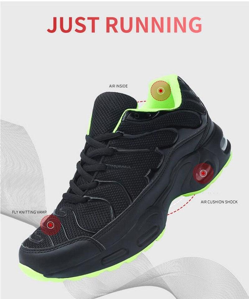 Mens  Air Cushion Mesh Breathable Running Shoes Outdoor Sports Athletic Walking Workout Sneakers Fashion Sport Gym Jogging Tennis Fitness Sneaker Stevvex