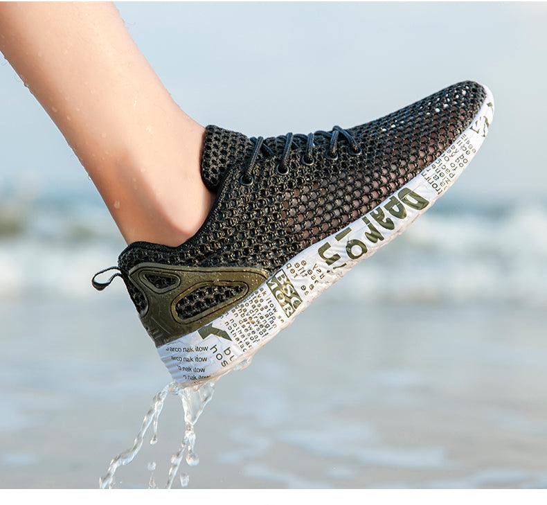 Mens Aqua Breathable Beach Quick Drying Water Shoes Outdoor Fishing Wading Shoes Water Sneakers Ultra Lightweight Breathable Walking Shoes Non Slip Athletic Fashion Sneakers Stevvex