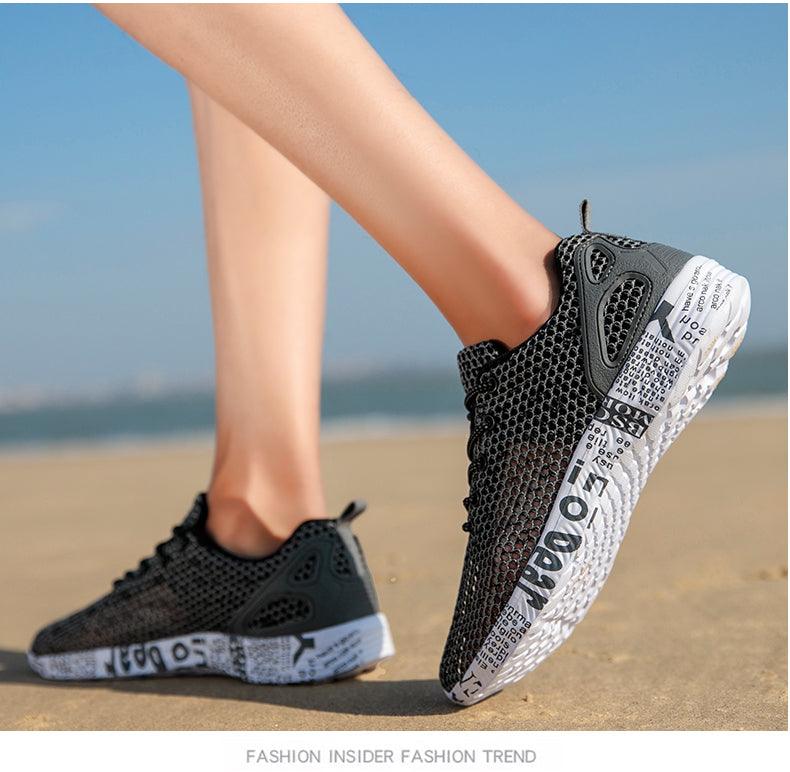 Mens Aqua Breathable Beach Quick Drying Water Shoes Outdoor Fishing Wading Shoes Water Sneakers Ultra Lightweight Breathable Walking Shoes Non Slip Athletic Fashion Sneakers Stevvex