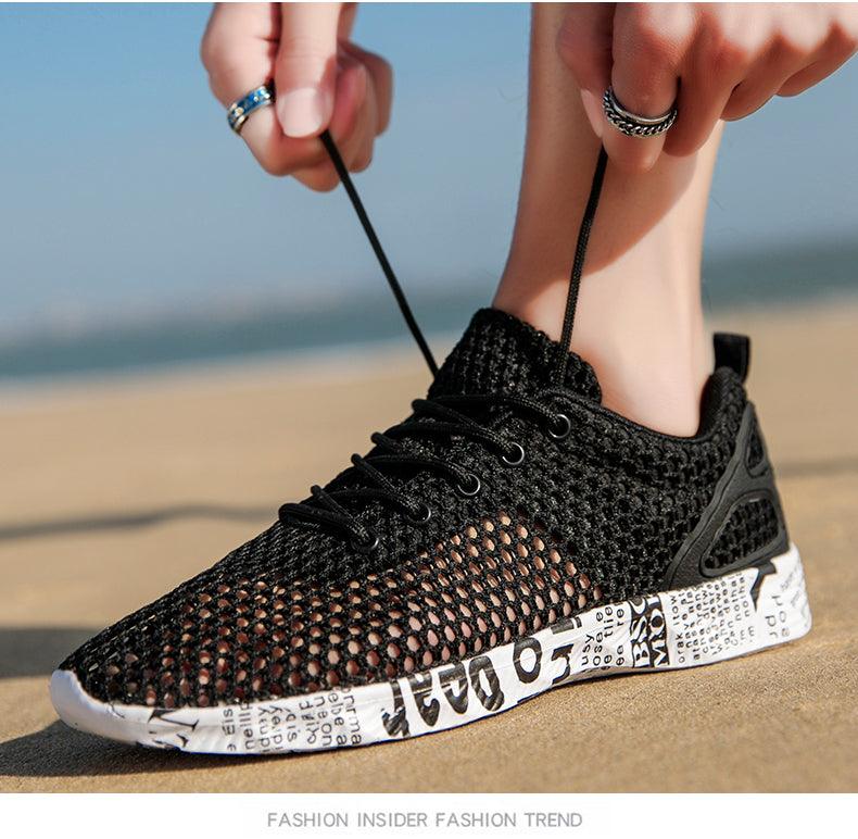 Mens Aqua Breathable Beach Quick Drying Water Shoes Outdoor Fishing Wading Shoes Water Sneakers Ultra Lightweight Breathable Walking Shoes Non Slip Athletic Fashion Sneakers Stevvex