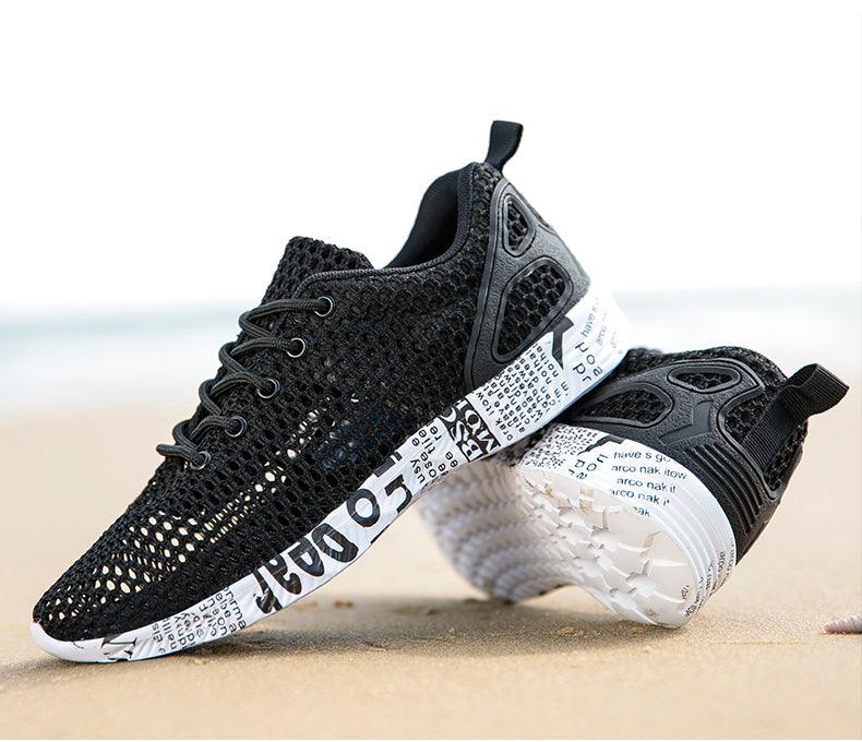 Mens Aqua Breathable Beach Quick Drying Water Shoes Outdoor Fishing Wading Shoes Water Sneakers Ultra Lightweight Breathable Walking Shoes Non Slip Athletic Fashion Sneakers Stevvex