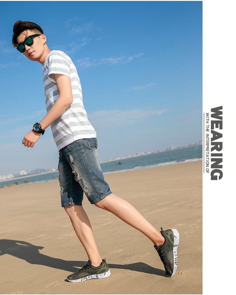 Mens Aqua Breathable Beach Quick Drying Water Shoes Outdoor Fishing Wading Shoes Water Sneakers Ultra Lightweight Breathable Walking Shoes Non Slip Athletic Fashion Sneakers Stevvex