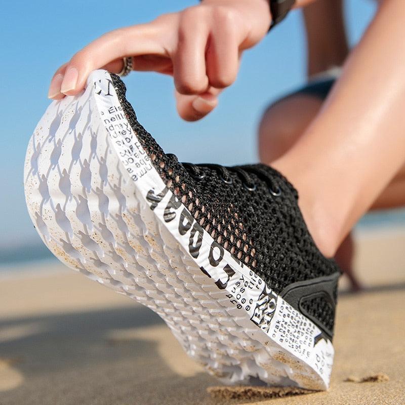 Mens Aqua Breathable Beach Quick Drying Water Shoes Outdoor Fishing Wading Shoes Water Sneakers Ultra Lightweight Breathable Walking Shoes Non Slip Athletic Fashion Sneakers Stevvex