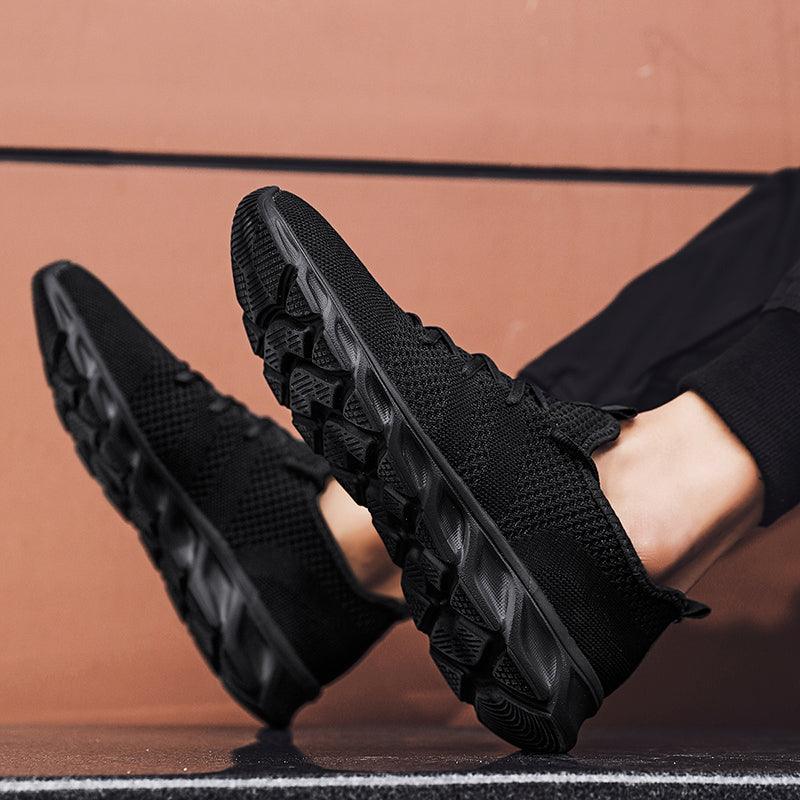 Mens Black Sneakers Casual Summer High Quality Mesh Sneakers Lightweight Breathable Mesh Sneakers Fashion Tennis Breathable Walking Gym Work Sneakers Stevvex