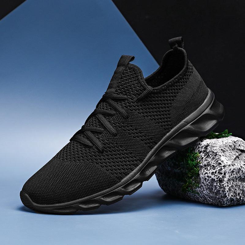 Mens Black Sneakers Casual Summer High Quality Mesh Sneakers Lightweight Breathable Mesh Sneakers Fashion Tennis Breathable Walking Gym Work Sneakers Stevvex