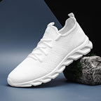 Mens Black Sneakers Casual Summer High Quality Mesh Sneakers Lightweight Breathable Mesh Sneakers Fashion Tennis Breathable Walking Gym Work Sneakers Stevvex