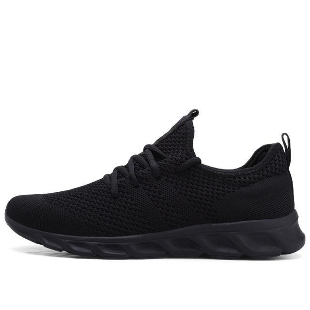 Mens Black Sneakers Casual Summer High Quality Mesh Sneakers Lightweight Breathable Mesh Sneakers Fashion Tennis Breathable Walking Gym Work Sneakers Stevvex