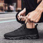 Mens Black Sneakers Casual Summer High Quality Mesh Sneakers Lightweight Breathable Mesh Sneakers Fashion Tennis Breathable Walking Gym Work Sneakers Stevvex