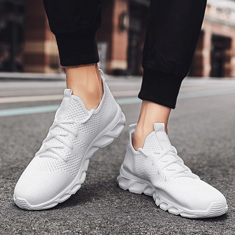 Mens Black Sneakers Casual Summer High Quality Mesh Sneakers Lightweight Breathable Mesh Sneakers Fashion Tennis Breathable Walking Gym Work Sneakers Stevvex