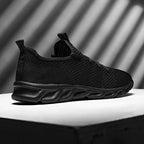 Mens Black Sneakers Casual Summer High Quality Mesh Sneakers Lightweight Breathable Mesh Sneakers Fashion Tennis Breathable Walking Gym Work Sneakers Stevvex
