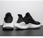 Mens Breathable White Trendy Sneakers  Casual Design  Light Walking Running Trainers Casual Breathable Mesh Men Running Shoes Walking Sneakers