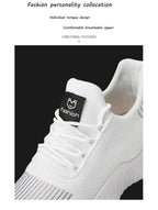 Mens Breathable White Trendy Sneakers  Casual Design  Light Walking Running Trainers Casual Breathable Mesh Men Running Shoes Walking Sneakers