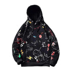 Mens Casual Hoodie Sweatshirt Vintage Yellow Painted Style Hip Hop Creativity Streetwear Men Hooded Sweatshirt Streetwear Loose Hoodies Letter Printing Hoody Stevvex