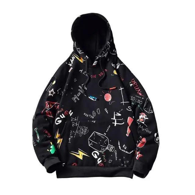 Mens Casual Hoodie Sweatshirt Vintage Yellow Painted Style Hip Hop Creativity Streetwear Men Hooded Sweatshirt Streetwear Loose Hoodies Letter Printing Hoody Stevvex