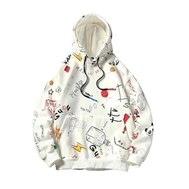 Mens Casual Hoodie Sweatshirt Vintage Yellow Painted Style Hip Hop Creativity Streetwear Men Hooded Sweatshirt Streetwear Loose Hoodies Letter Printing Hoody Stevvex