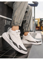 Mens Casual Shoes Leather Sneakers High Quality Comfortable Boots Outdoor Light Walking Footwear Mens Fashion Sneakers Breathable Comfort Walking Sport Mens Sneakers Stevvex