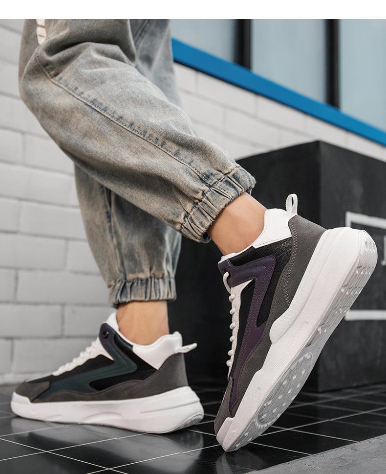 Mens Casual Shoes Leather Sneakers High Quality Comfortable Boots Outdoor Light Walking Footwear Mens Fashion Sneakers Breathable Comfort Walking Sport Mens Sneakers Stevvex