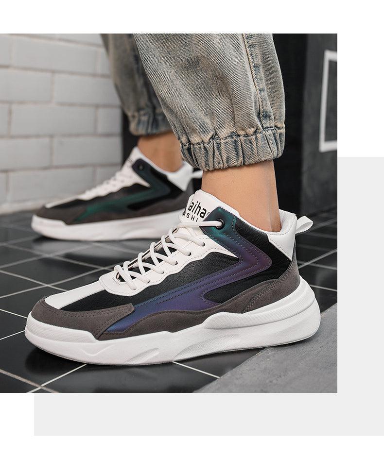 Mens Casual Shoes Leather Sneakers High Quality Comfortable Boots Outdoor Light Walking Footwear Mens Fashion Sneakers Breathable Comfort Walking Sport Mens Sneakers Stevvex