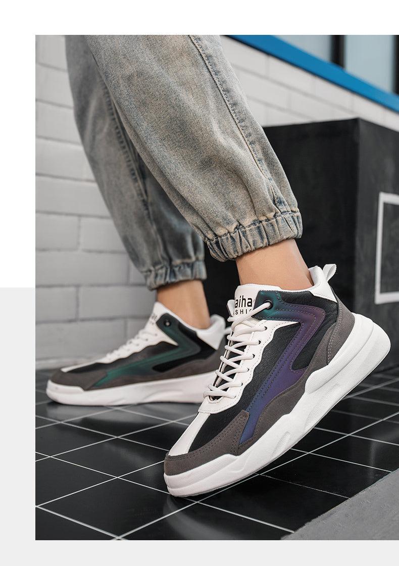 Mens Casual Shoes Leather Sneakers High Quality Comfortable Boots Outdoor Light Walking Footwear Mens Fashion Sneakers Breathable Comfort Walking Sport Mens Sneakers Stevvex