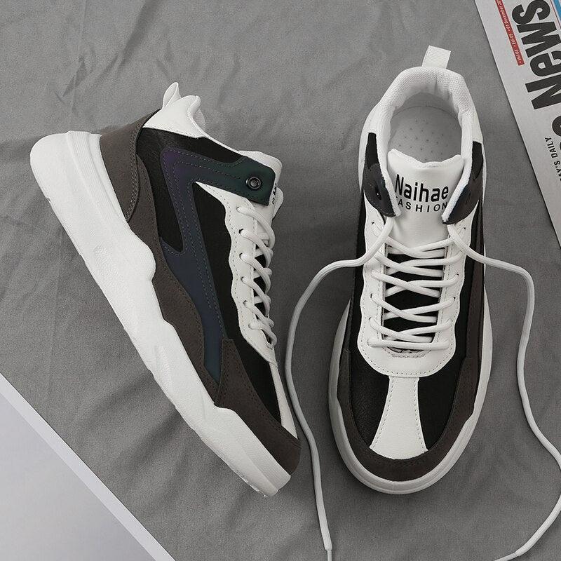 Mens Casual Shoes Leather Sneakers High Quality Comfortable Boots Outdoor Light Walking Footwear Mens Fashion Sneakers Breathable Comfort Walking Sport Mens Sneakers Stevvex