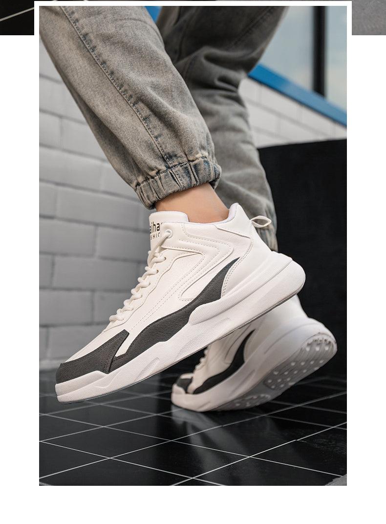 Mens Casual Shoes Leather Sneakers High Quality Comfortable Boots Outdoor Light Walking Footwear Mens Fashion Sneakers Breathable Comfort Walking Sport Mens Sneakers Stevvex