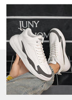 Mens Casual Shoes Leather Sneakers High Quality Comfortable Boots Outdoor Light Walking Footwear Mens Fashion Sneakers Breathable Comfort Walking Sport Mens Sneakers Stevvex