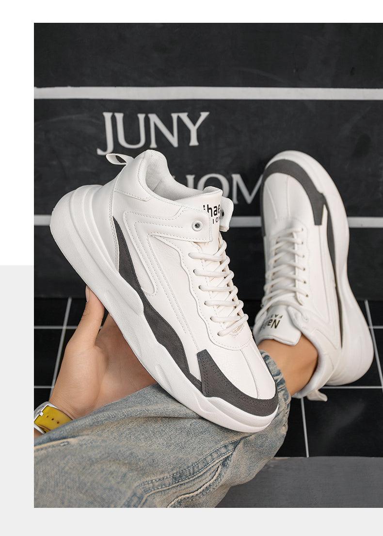 Mens Casual Shoes Leather Sneakers High Quality Comfortable Boots Outdoor Light Walking Footwear Mens Fashion Sneakers Breathable Comfort Walking Sport Mens Sneakers Stevvex