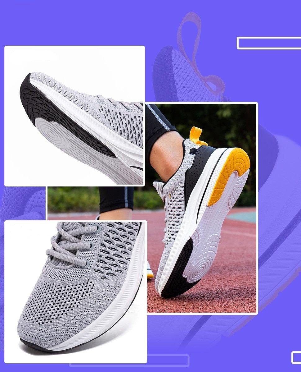 Mens Casual Walking Breathable Trendy Sneakers Light Shock Absorption Lightweight Walking Shoes Breathable Non Slip Cross Trainers Sneakers For Gym Workout Jogging Stevvex