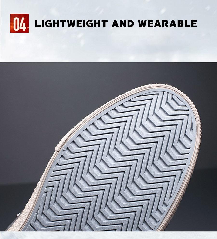 Mens Casual Winter Warm Ankle Boots Fashion Snow Boots Outdoor Footwear Black Sneakers Men's Leather Lined Warm Anti-slip Outdoor Work Shoes Stevvex