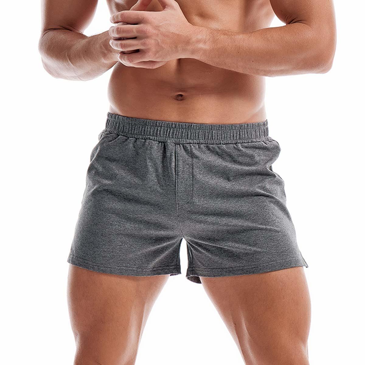 Mens Cotton Sleep Bottoms Lounge Home Pajama Shorts Elastic Waist Breathable Solid Underwear Boxers Man Jogger Yoga Sport Shorts Bodybuilding Workout Shorts Lightweight Running Lounge Cotton Sleep Bottoms Stevvex