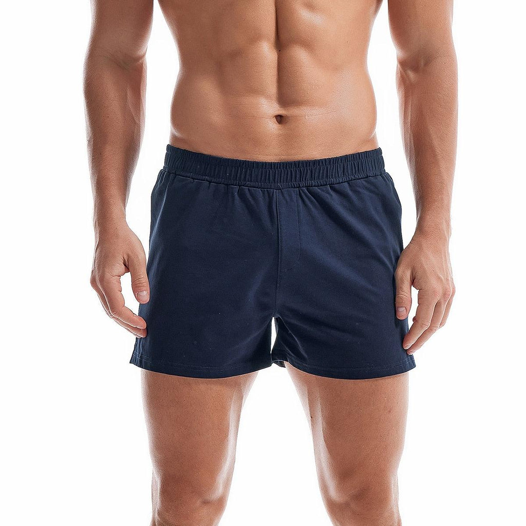 Mens Cotton Sleep Bottoms Lounge Home Pajama Shorts Elastic Waist Breathable Solid Underwear Boxers Man Jogger Yoga Sport Shorts Bodybuilding Workout Shorts Lightweight Running Lounge Cotton Sleep Bottoms Stevvex