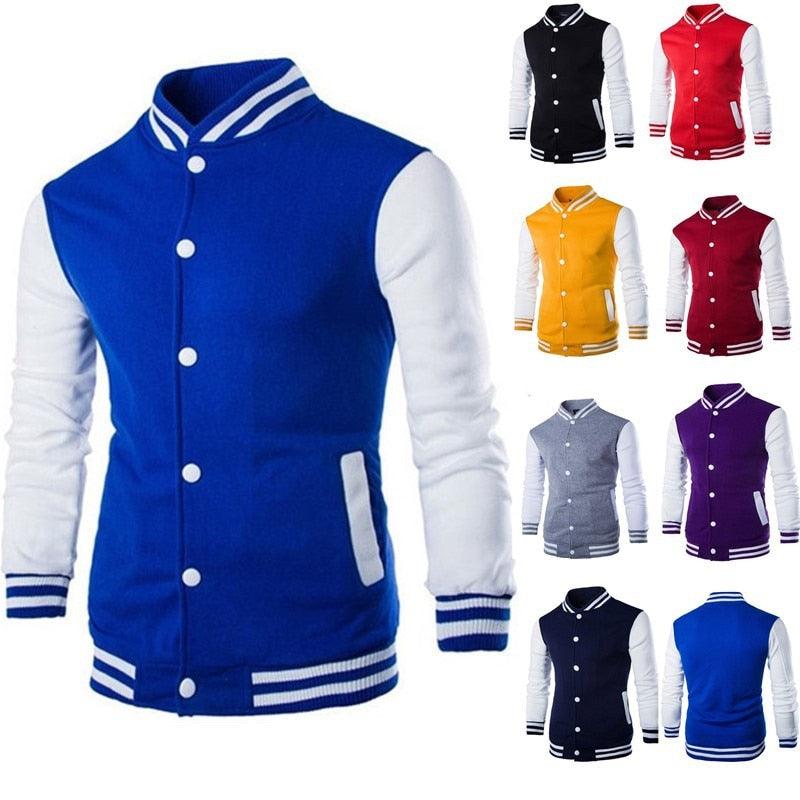 Mens Fashion Casual Slim Fit Jacket Men/Boy Baseball Jacket Men Fashion Design Classic Elegant Clothing Men's College Comfortable Jacket High School Long Sleeves Jackets Stevvex