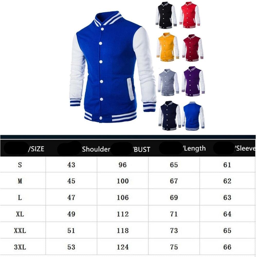 Mens Fashion Casual Slim Fit Jacket Men/Boy Baseball Jacket Men Fashion Design Classic Elegant Clothing Men's College Comfortable Jacket High School Long Sleeves Jackets Stevvex