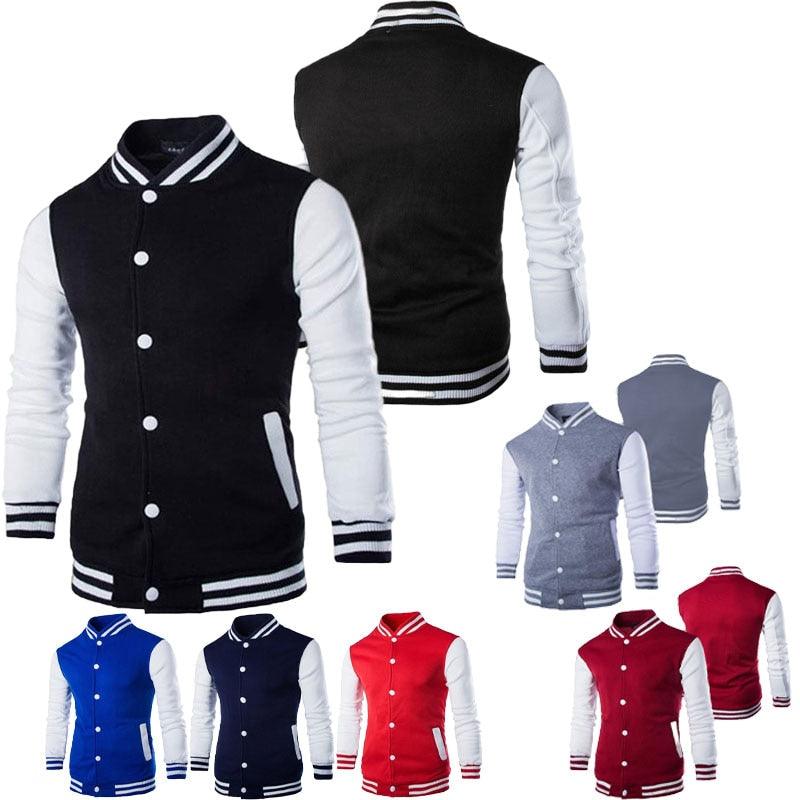 Mens Fashion Casual Slim Fit Jacket Men/Boy Baseball Jacket Men Fashion Design Classic Elegant Clothing Men's College Comfortable Jacket High School Long Sleeves Jackets Stevvex